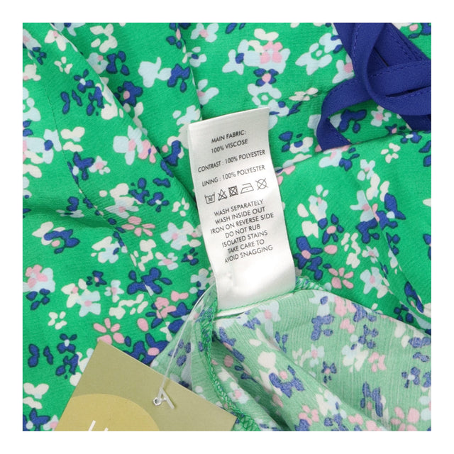 Wrap Midi Dress Floral Print V Neck Long Sleeve