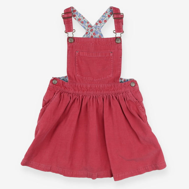 Berry pink cord pinafore floral lining