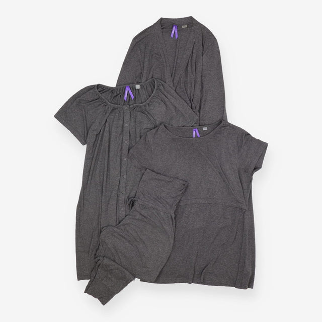 Charcoal Grey Marl Maternity Hospital Bag Sleep 4