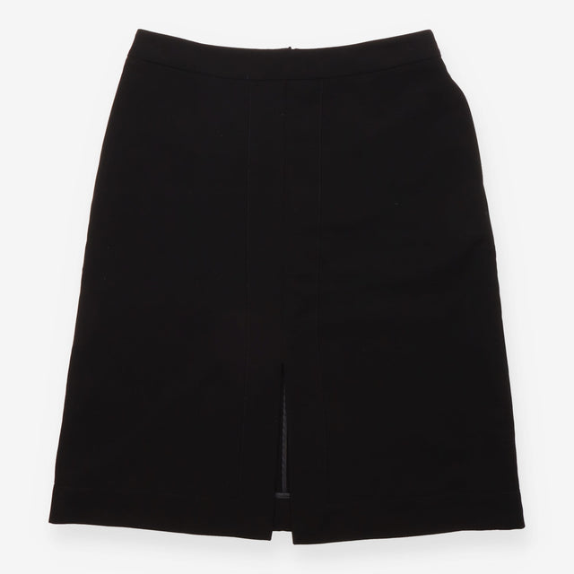 Black Front Split Tailored Pencil Skirt