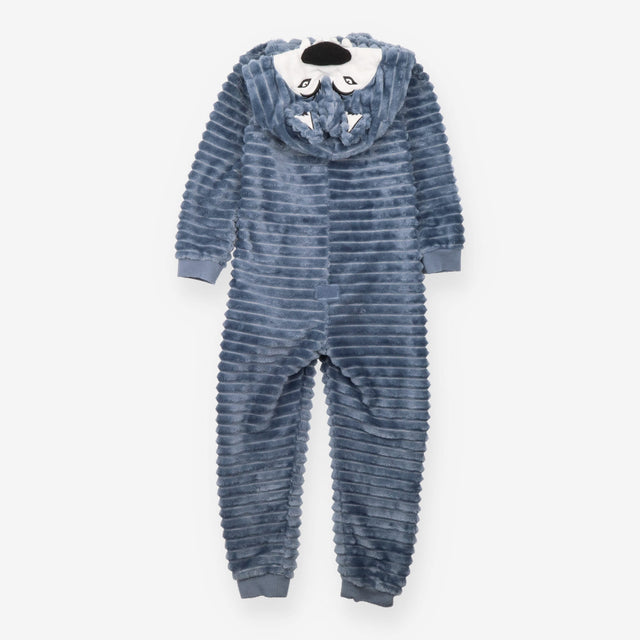 Onesie grey rib velour Wolf