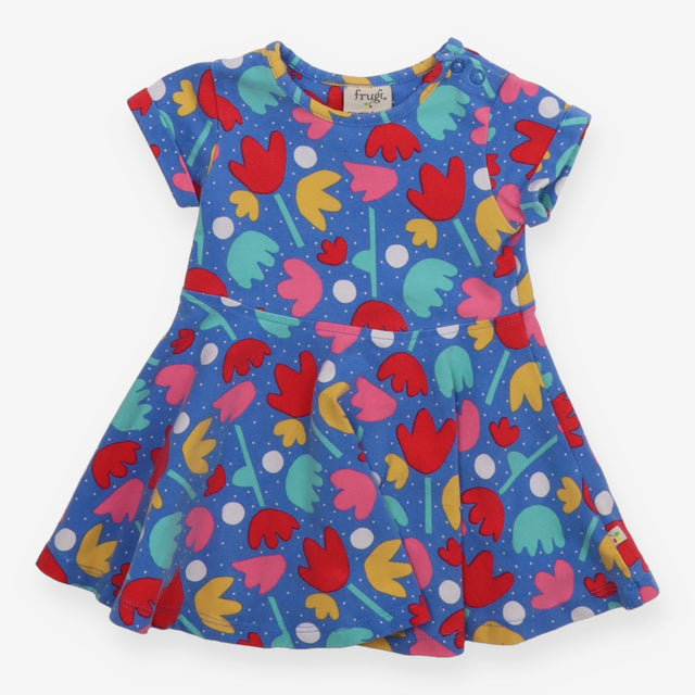 Dress short sleeve blue flowers