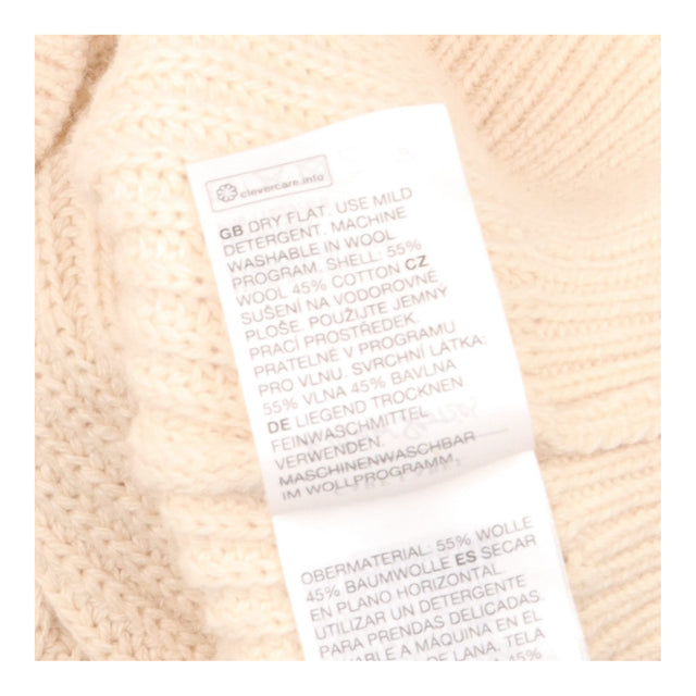 Jumper Knit Half Zip Ribbed Beige