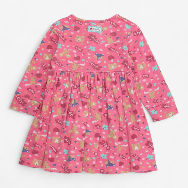 Dress pink woodland critters