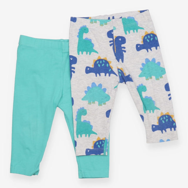 Leggings green and grey with dinosaurs