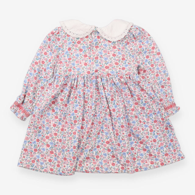 White Collared Dress with Florals