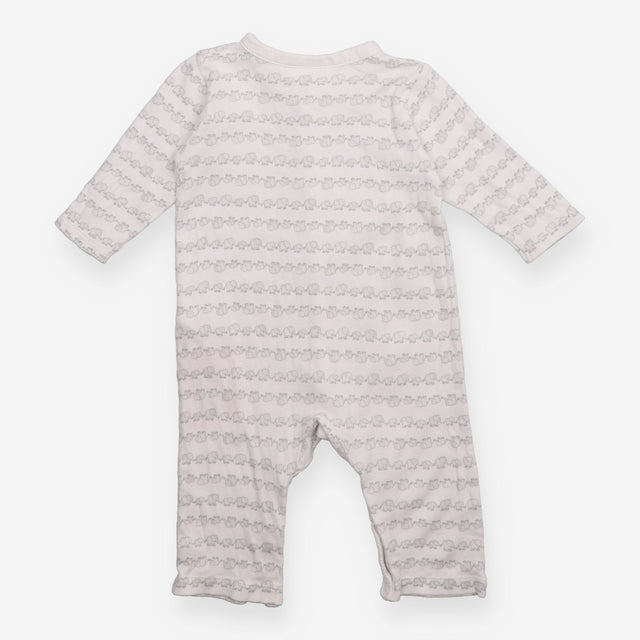 Sleepsuit footless white lines of grey elephants