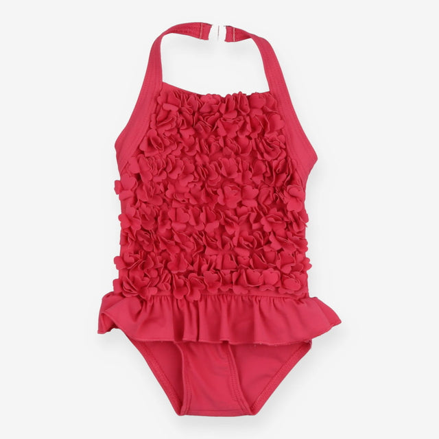 Halterneck pink heart ruffle swimsuit