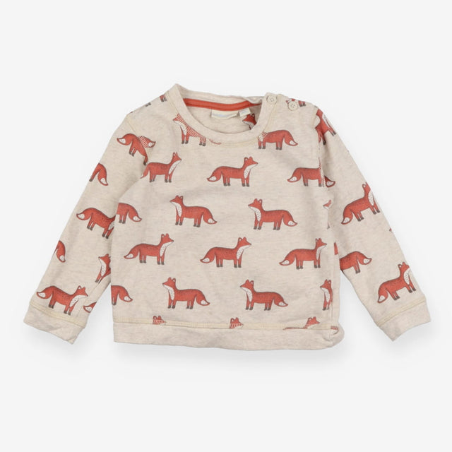 Sweatshirt Cream Fox Print