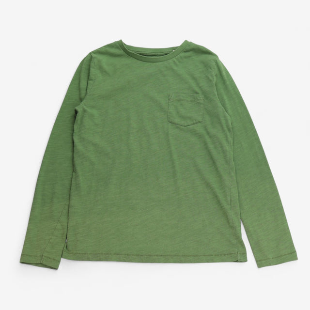 T-shirt Long Sleeve Green with Pocket
