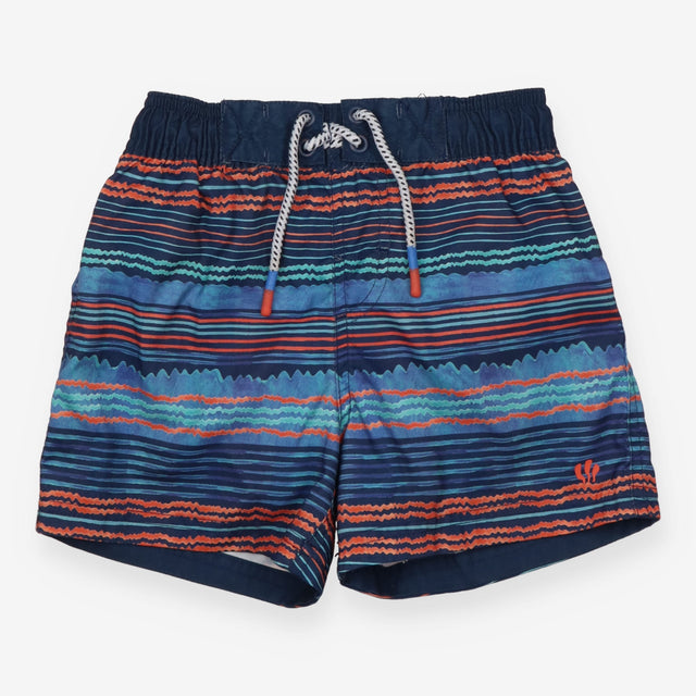 Swim shorts blue orange turquoise stripes