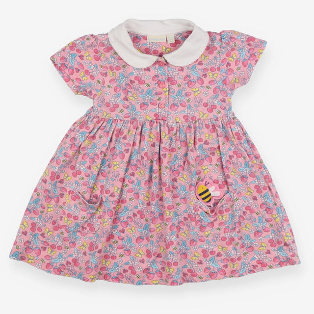 Dress Jersey Collared Pink Bees and Cherries