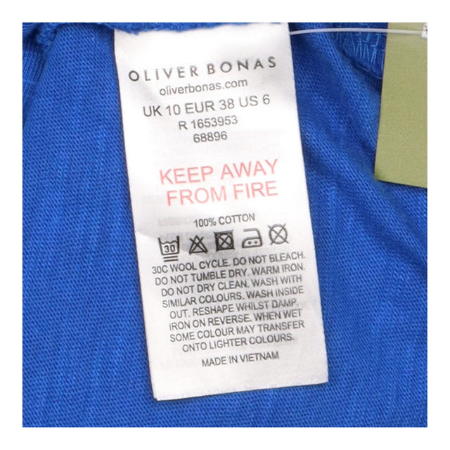 Dress Blue Button Front Short Sleeve