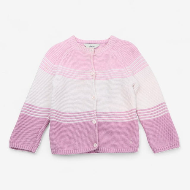 Cardigan knit pink stripe