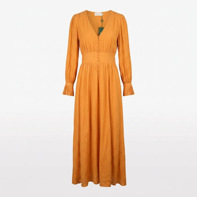 Holland Cooper Burnt Orange Button Front Maxi Dres