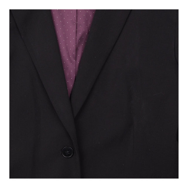 Black Wool Blend Single Breasted Blazer