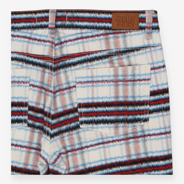 See by Chloé Blue Red Plaid Skinny Jeans