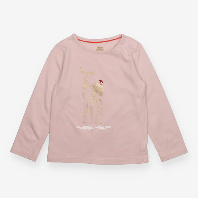 T-shirt long sleeve pink deer