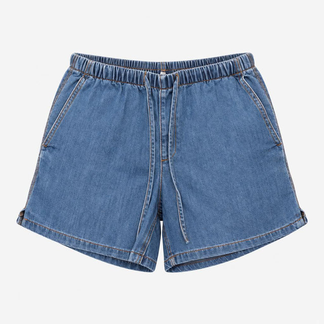 Shorts Blue Denim Elasticated Drawstring Waist