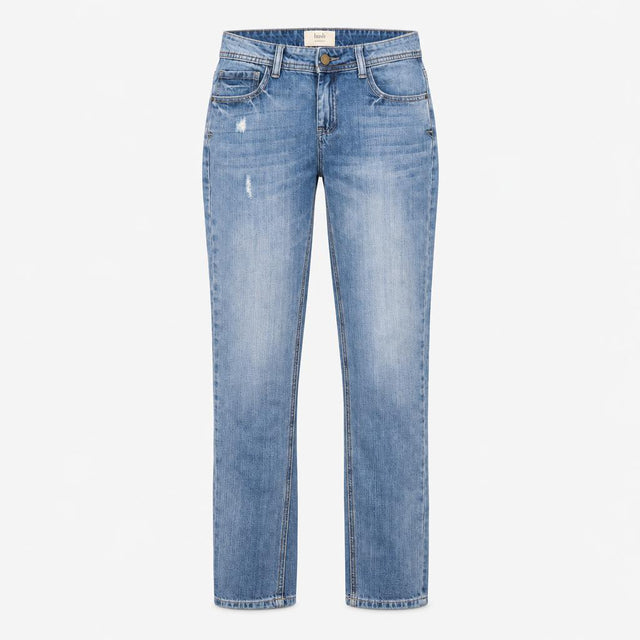 Jeans Slim Boyfriend Distressed Denim Light Blue