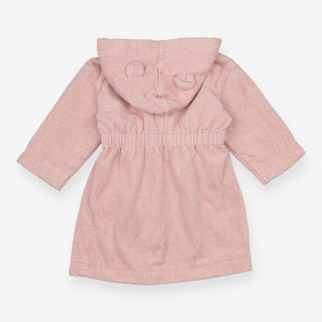 Dressing gown pink bear face pockets