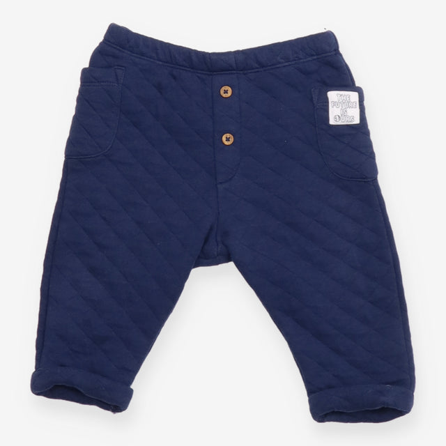 Joggers Quilted Navy with Brown Buttons