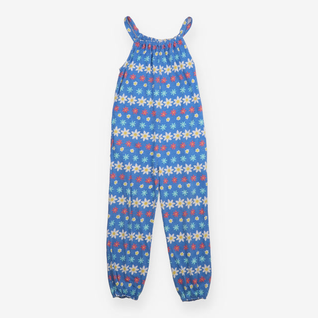 Cornflower blue romper with flowers
