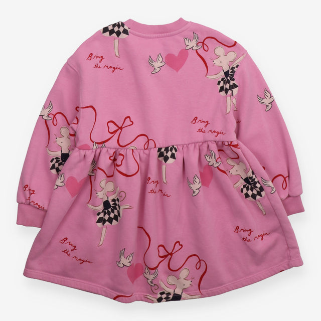 Dress jersey pink LS mouse hearts Bring the Magic