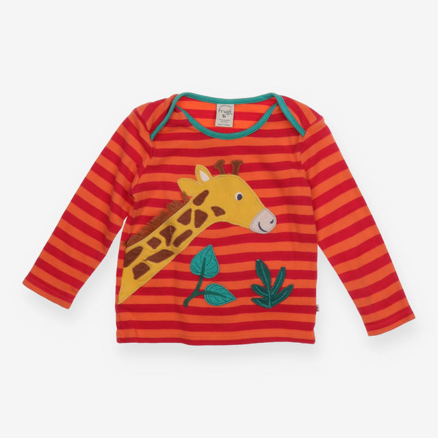 T-shirt red and orange striped giraffe