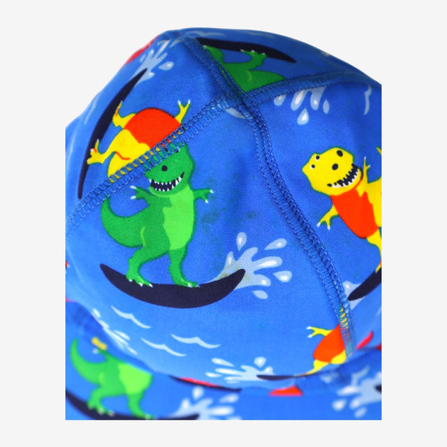 Swim Hat Blue Surfing Dinosaurs