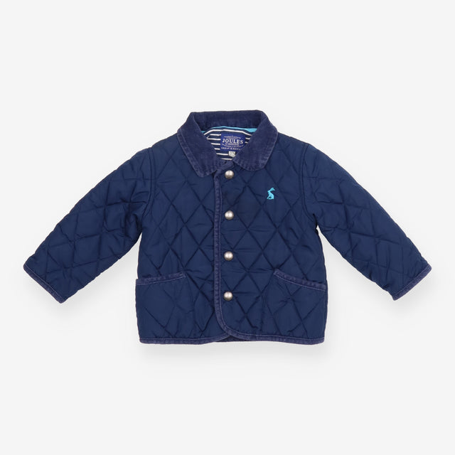 Quilted Jacket Navy with Cord Collar