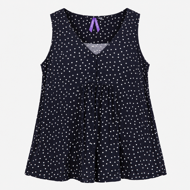 Navy Polka Dot Sleeveless Maternity Nursing Tunic