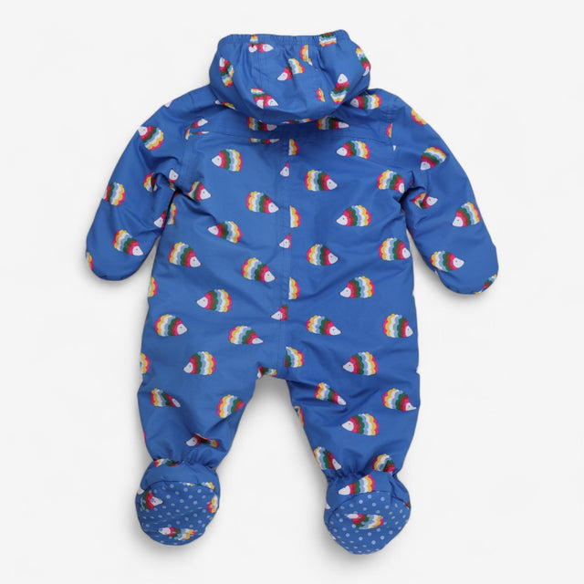 Pramsuit Blue with rainbow hedgehogs