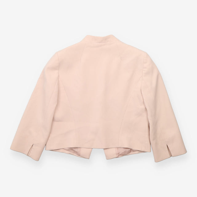 Blush Pink Collarless Tailored Blazer Jacket