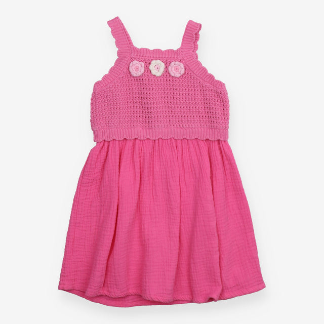 Pink Knit Strappy Dress