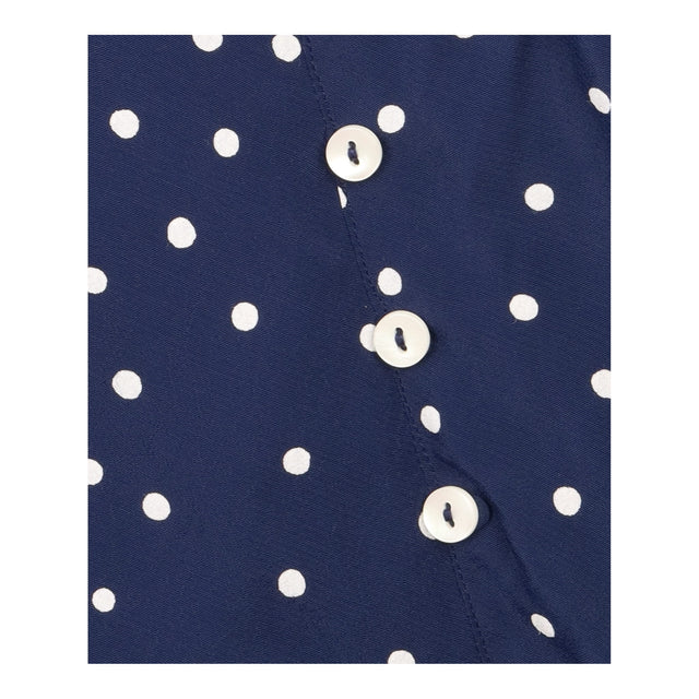 Midi Skirt Polka Dot Button Detail Navy