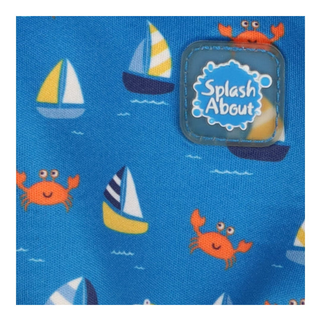 Swim nappy blue boats crabs grey edging