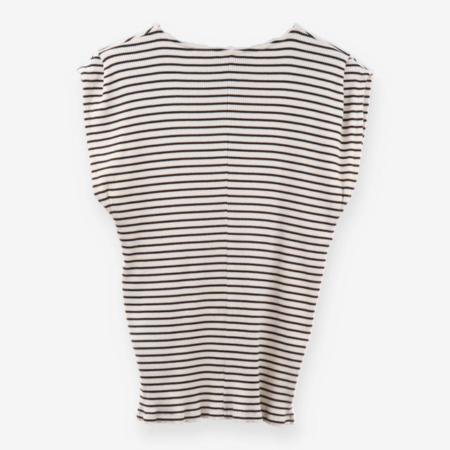 Top Sleeveless Stripe Wide neck