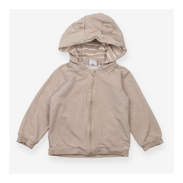 Cream Hoodie with Detachable Hood