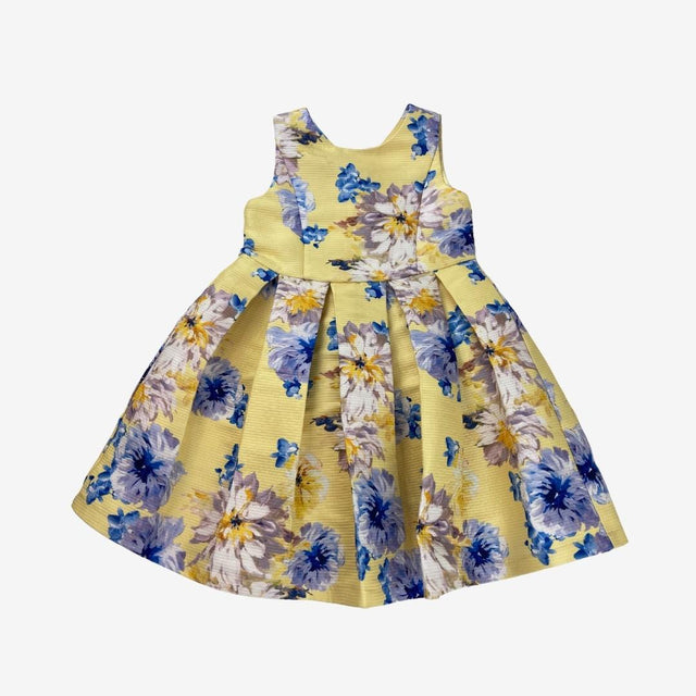 Yellow floral button dress