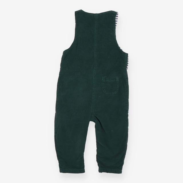 Cord Dungaree Green Front Pocket and Stars on Knee