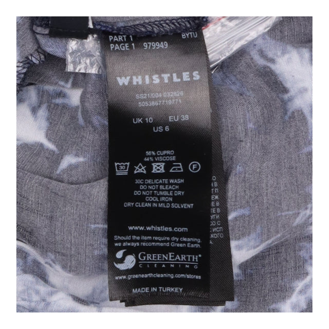 Smock Dress Navy Blue Tie Dye Long Sleeve Ruffle H