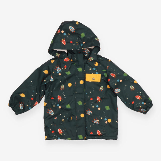 Coat green in space fleece lining