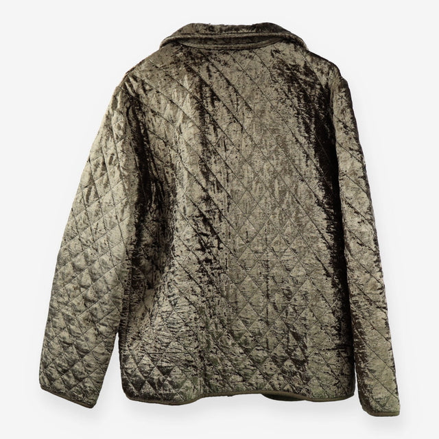Crushed Velvet Quilted Jacket Bronze Brown