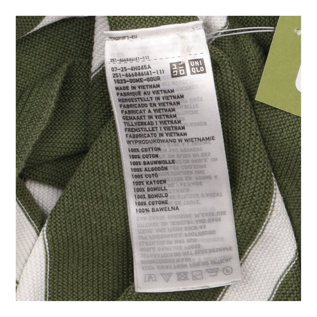 Olive Khaki Green White Striped 100% Cotton Fine K