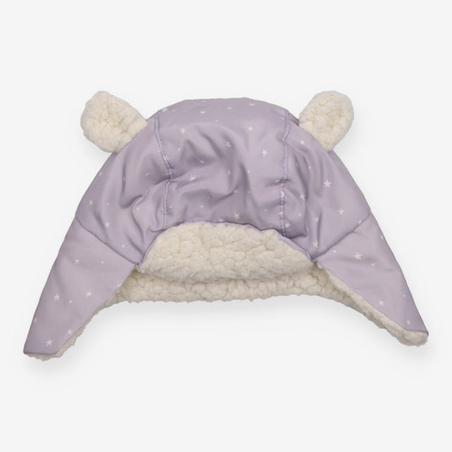 Hat trapper lilac silky stars fleece lining