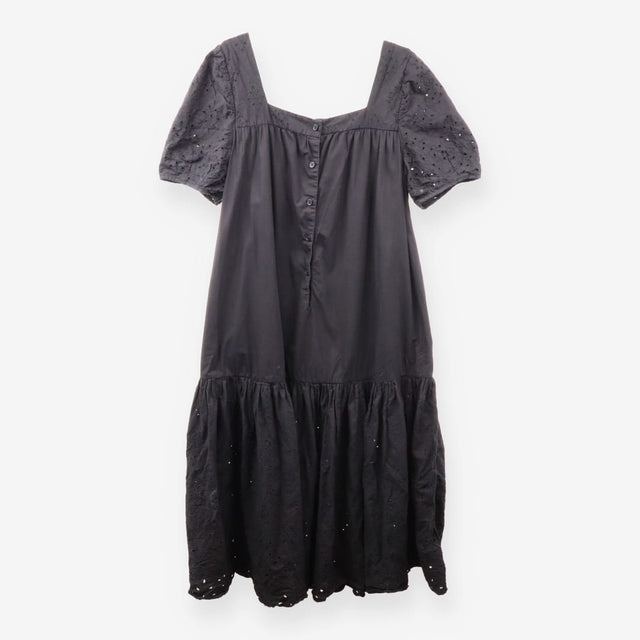 Black Broderie Anglaise Tiered Midi Summer Dress