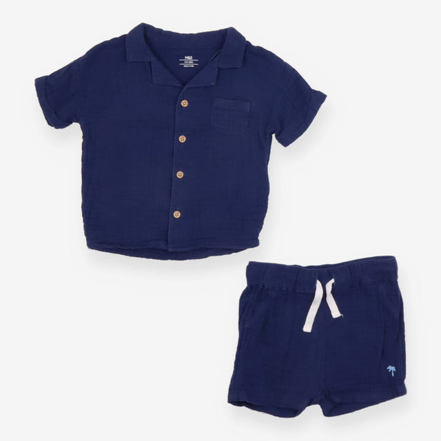 Outfit Shirt and Shorts Navy
