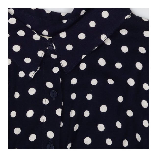 JoJo Maman Bébé Navy Polka Dot Collared Shirt Dres