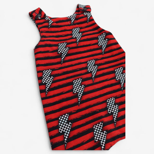 Romper The Punky Leopard Red and Black Striped wit